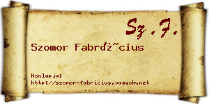 Szomor Fabrícius névjegykártya